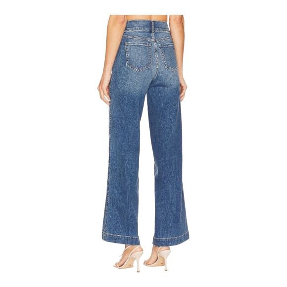 Spanx Women's Seamed Front Wide Leg Jeans Vintage Indigo Size M - Picture 2 of 11